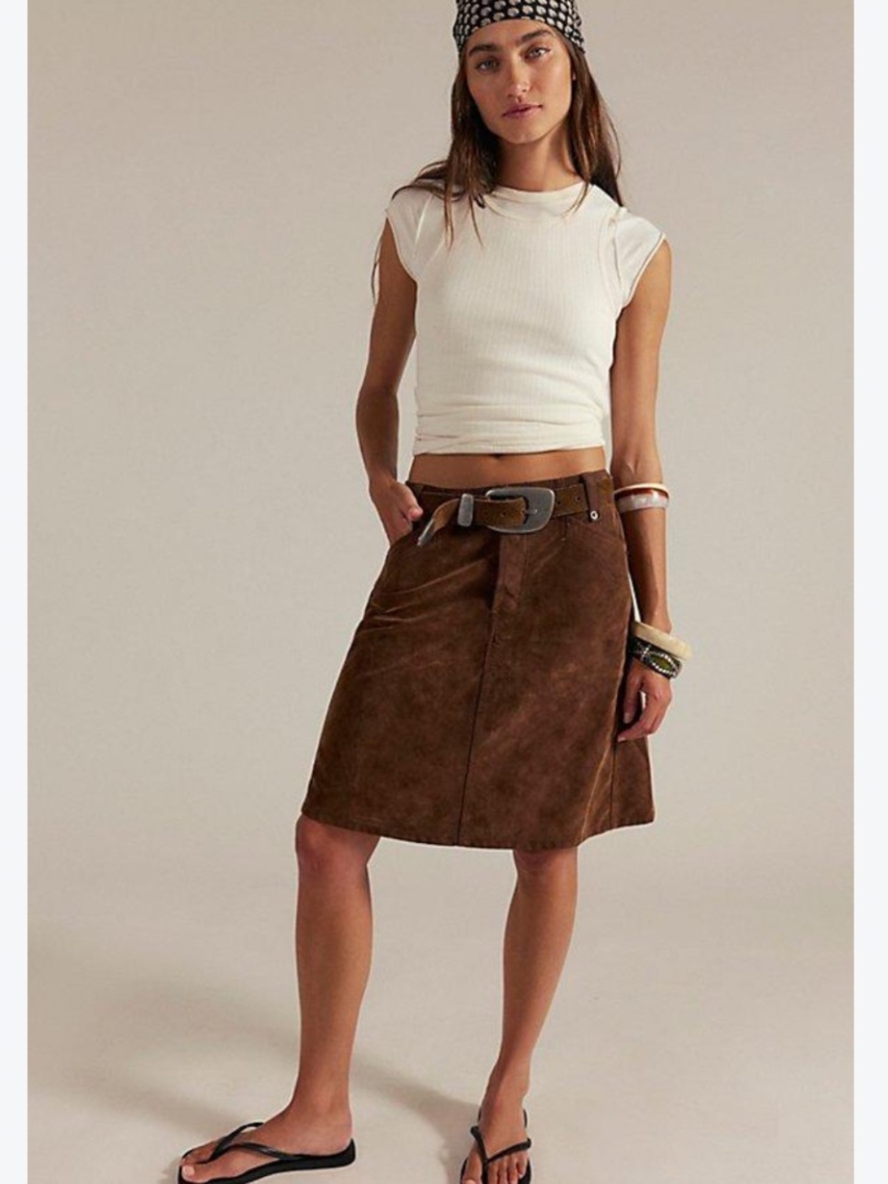 We The Free Suzy Suede Midi Skirt